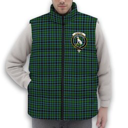 ScotsTee Shop Scottish Hunter of Peebleshire Ancient Crest Tartan Puffer Vest Winter White Duck Down Vest Sleeveless