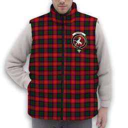 ScotsTee Shop Scottish Riddell Crest Tartan Puffer Vest Winter White Duck Down Vest Sleeveless