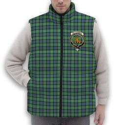 ScotsTee Shop Scottish McThomas Ancient Crest Tartan Puffer Vest Winter White Duck Down Vest Sleeveless