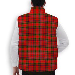 ScotsTee Shop Scottish Monroe Modern Crest Tartan Puffer Vest Winter White Duck Down Vest Sleeveless