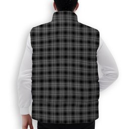 ScotsTee Shop Scottish Stewart Mourning 3 Crest Tartan Puffer Vest Winter White Duck Down Vest Sleeveless