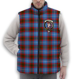 ScotsTee Shop Scottish Pennycook Crest Tartan Puffer Vest Winter White Duck Down Vest Sleeveless