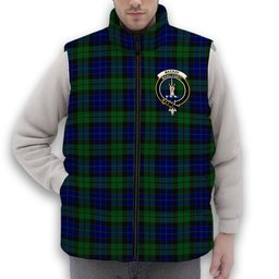 ScotsTee Shop Scottish MacKay 1819 Crest Tartan Puffer Vest Winter White Duck Down Vest Sleeveless