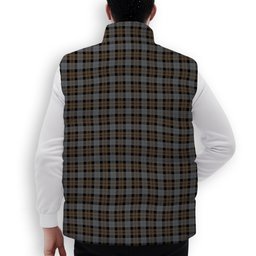 ScotsTee Shop Scottish MacKay Weathered Crest Tartan Puffer Vest Winter White Duck Down Vest Sleeveless