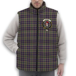 ScotsTee Shop Scottish Taylor Weathered Crest Tartan Puffer Vest Winter White Duck Down Vest Sleeveless