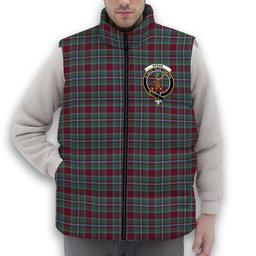 ScotsTee Shop Scottish Spens Crest Tartan Puffer Vest Winter White Duck Down Vest Sleeveless