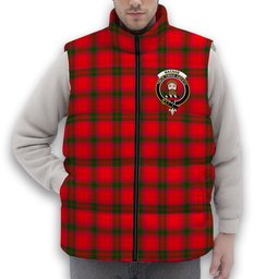 ScotsTee Shop Scottish MacNab Modern SC Crest Tartan Puffer Vest Winter White Duck Down Vest Sleeveless