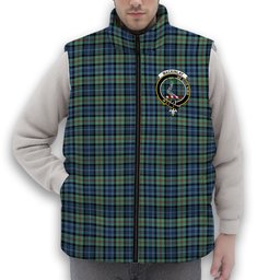 ScotsTee Shop Scottish MacKinlay Ancient Crest Tartan Puffer Vest Winter White Duck Down Vest Sleeveless