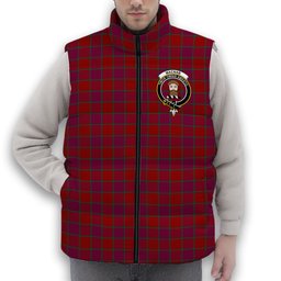 ScotsTee Shop Scottish MacNab Old Crest Tartan Puffer Vest Winter White Duck Down Vest Sleeveless