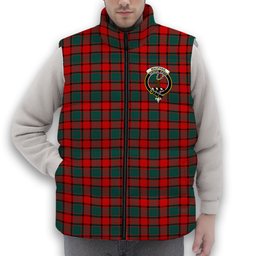 ScotsTee Shop Scottish MacPhail Modern Crest Tartan Puffer Vest Winter White Duck Down Vest Sleeveless