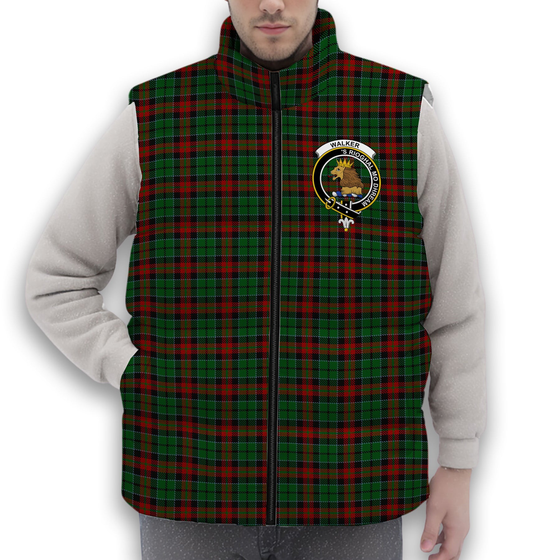 ScotsTee Shop Scottish Walker James Crest Tartan Puffer Vest Winter White Duck Down Vest Sleeveless