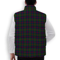 ScotsTee Shop Scottish Robertson Struan Crest Tartan Puffer Vest Winter White Duck Down Vest Sleeveless