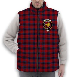 ScotsTee Shop Scottish Thomson Bonner Crest Tartan Puffer Vest Winter White Duck Down Vest Sleeveless