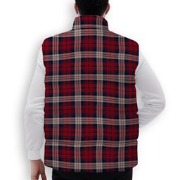 ScotsTee Shop Scottish McDonald Dress Irish Crest Tartan Puffer Vest Winter White Duck Down Vest Sleeveless