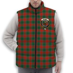 ScotsTee Shop Scottish McPhail Blue Bands Ancient Crest Tartan Puffer Vest Winter White Duck Down Vest Sleeveless