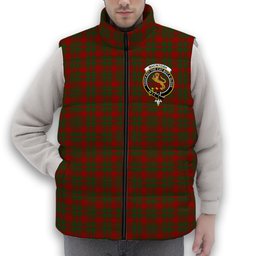 ScotsTee Shop Scottish MacIntosh Red Crest Tartan Puffer Vest Winter White Duck Down Vest Sleeveless