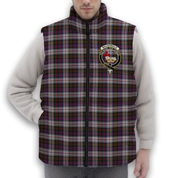 ScotsTee Shop Scottish MacDonald Dress Modern Crest Tartan Puffer Vest Winter White Duck Down Vest Sleeveless