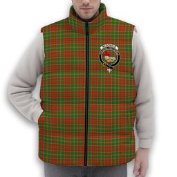 ScotsTee Shop Scottish McDonald of Kingsburgh Ancient Crest Tartan Puffer Vest Winter White Duck Down Vest Sleeveless