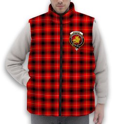 ScotsTee Shop Scottish MacIver Modern SC Crest Tartan Puffer Vest Winter White Duck Down Vest Sleeveless