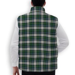 ScotsTee Shop Scottish MacCallum Dress Ancient Crest Tartan Puffer Vest Winter White Duck Down Vest Sleeveless
