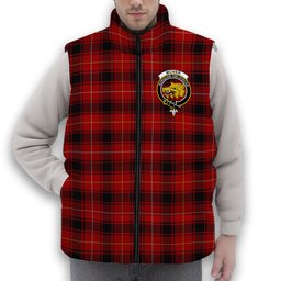 ScotsTee Shop Scottish McIver Modern Crest Tartan Puffer Vest Winter White Duck Down Vest Sleeveless