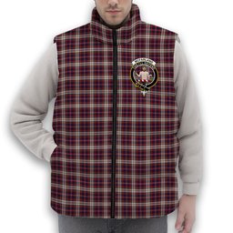 ScotsTee Shop Scottish McFarland Dress Crest Tartan Puffer Vest Winter White Duck Down Vest Sleeveless