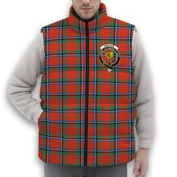 ScotsTee Shop Scottish Sinclair Ancient Crest Tartan Puffer Vest Winter White Duck Down Vest Sleeveless