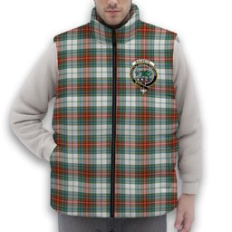 ScotsTee Shop Scottish MacBeth Dress  Ancient Crest Tartan Puffer Vest Winter White Duck Down Vest Sleeveless