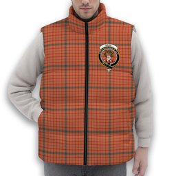 ScotsTee Shop Scottish Ross David Ancient Crest Tartan Puffer Vest Winter White Duck Down Vest Sleeveless