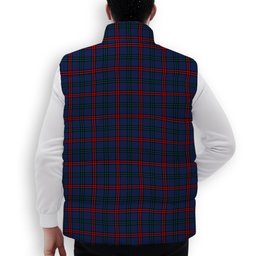 ScotsTee Shop Scottish Montgomery of Ayrshire Modern Crest Tartan Puffer Vest Winter White Duck Down Vest Sleeveless