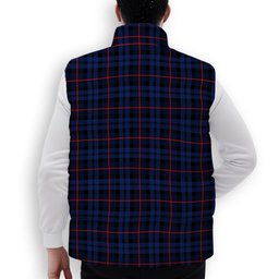 ScotsTee Shop Scottish MacCorquodale Modern Crest Tartan Puffer Vest Winter White Duck Down Vest Sleeveless