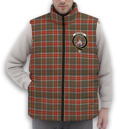 ScotsTee Shop Scottish Muirhead Hunting Ancient Crest Tartan Puffer Vest Winter White Duck Down Vest Sleeveless