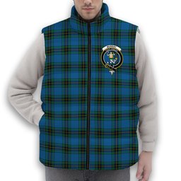 ScotsTee Shop Scottish Murray of Elibank Ancient Crest Tartan Puffer Vest Winter White Duck Down Vest Sleeveless