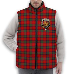 ScotsTee Shop Scottish McPherson of Cluny Modern Crest Tartan Puffer Vest Winter White Duck Down Vest Sleeveless