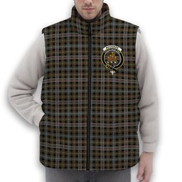 ScotsTee Shop Scottish MacKenzie Weathered Crest Tartan Puffer Vest Winter White Duck Down Vest Sleeveless