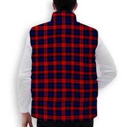 ScotsTee Shop Scottish MacLachlan Modern SC Crest Tartan Puffer Vest Winter White Duck Down Vest Sleeveless