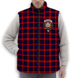 ScotsTee Shop Scottish MacLachlan Modern SC Crest Tartan Puffer Vest Winter White Duck Down Vest Sleeveless