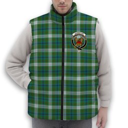 ScotsTee Shop Scottish Johnston Dress Ancient Crest Tartan Puffer Vest Winter White Duck Down Vest Sleeveless