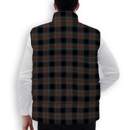 ScotsTee Shop Scottish Stewart Black Ancient Crest Tartan Puffer Vest Winter White Duck Down Vest Sleeveless