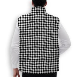 ScotsTee Shop Scottish Shepherd Crest Tartan Puffer Vest Winter White Duck Down Vest Sleeveless