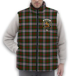 ScotsTee Shop Scottish MacKintosh Dress Scott Adie Crest Tartan Puffer Vest Winter White Duck Down Vest Sleeveless