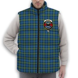 ScotsTee Shop Scottish McLeod of Harris Ancient Crest Tartan Puffer Vest Winter White Duck Down Vest Sleeveless