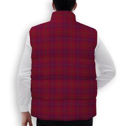 ScotsTee Shop Scottish Stirling of Keir Modern Crest Tartan Puffer Vest Winter White Duck Down Vest Sleeveless