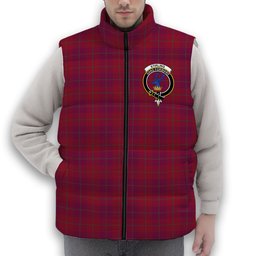 ScotsTee Shop Scottish Stirling of Keir Modern Crest Tartan Puffer Vest Winter White Duck Down Vest Sleeveless