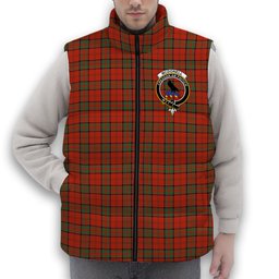 ScotsTee Shop Scottish McDonell of Keppoch Ancient Crest Tartan Puffer Vest Winter White Duck Down Vest Sleeveless