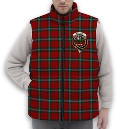 ScotsTee Shop Scottish McLaine of Loch Buie Crest Tartan Puffer Vest Winter White Duck Down Vest Sleeveless