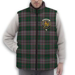 ScotsTee Shop Scottish MacPherson Gathering 1996 Crest Tartan Puffer Vest Winter White Duck Down Vest Sleeveless