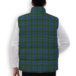 ScotsTee Shop Scottish Strachan Ancient Crest Tartan Puffer Vest Winter White Duck Down Vest Sleeveless
