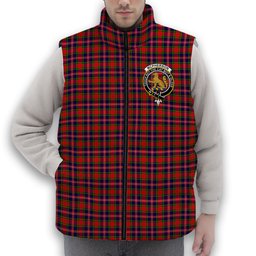 ScotsTee Shop Scottish McPherson Modern Crest Tartan Puffer Vest Winter White Duck Down Vest Sleeveless