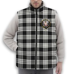 ScotsTee Shop Scottish McFarlane Black White Crest Tartan Puffer Vest Winter White Duck Down Vest Sleeveless